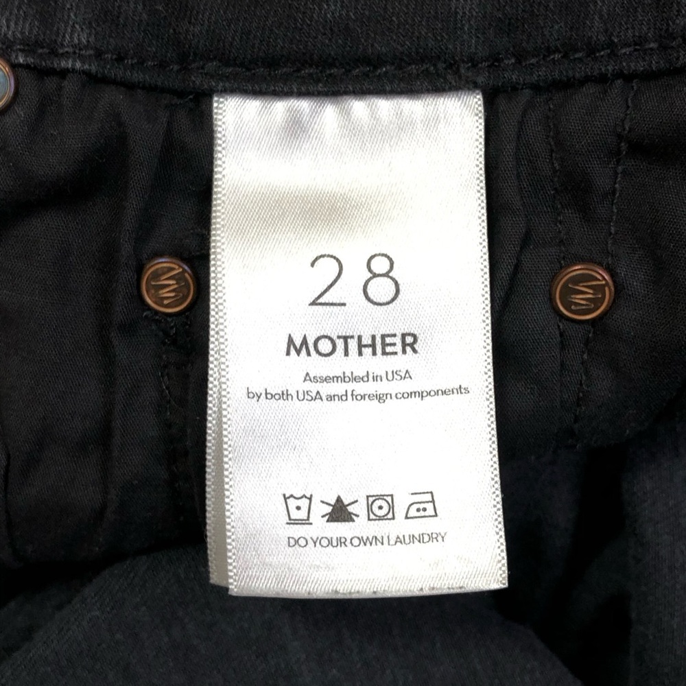 MOTHER The Looker Skinny Stretch Ankle Jeans Size 28 28X29 Not Guilty Black - Picture 5 of 9